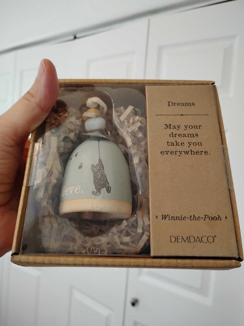 DEMDACO Winnie-the-Pooh 'Dreams' Ceramic Bell Ornament - Light Blue
